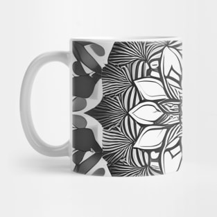 Lotus Mandala (Black and White) Mug